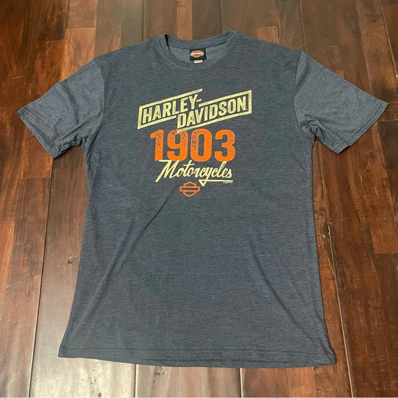 Harley Davidson Tshirt Navy Men’s Large 1903 - Picture 1 of 7